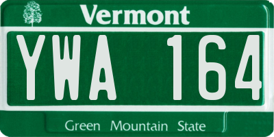 VT license plate YWA164