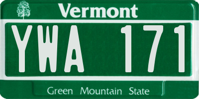 VT license plate YWA171