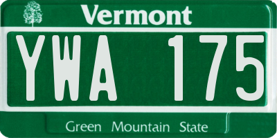 VT license plate YWA175