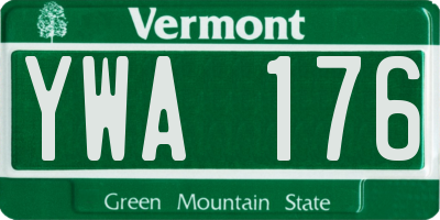 VT license plate YWA176