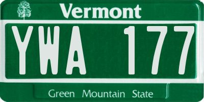 VT license plate YWA177
