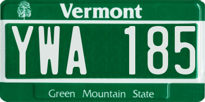 VT license plate YWA185