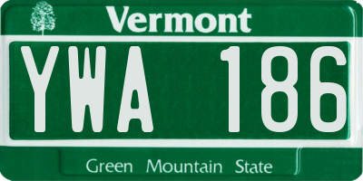 VT license plate YWA186