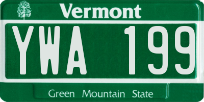 VT license plate YWA199