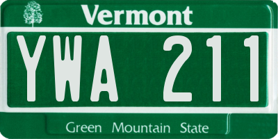 VT license plate YWA211