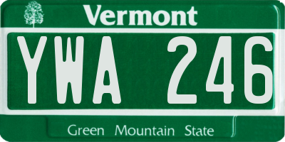 VT license plate YWA246