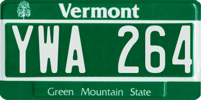 VT license plate YWA264
