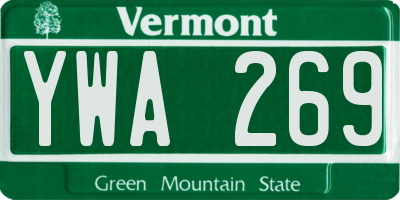 VT license plate YWA269