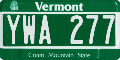 VT license plate YWA277