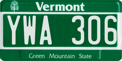 VT license plate YWA306