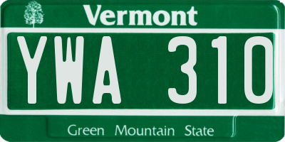 VT license plate YWA310