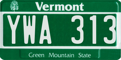 VT license plate YWA313