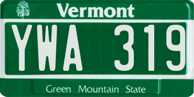 VT license plate YWA319