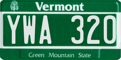 VT license plate YWA320