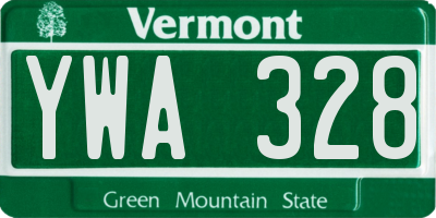 VT license plate YWA328