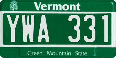 VT license plate YWA331