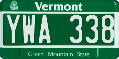 VT license plate YWA338