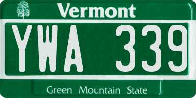 VT license plate YWA339