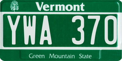 VT license plate YWA370