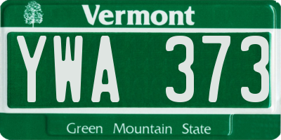 VT license plate YWA373