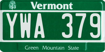 VT license plate YWA379