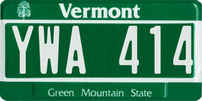 VT license plate YWA414