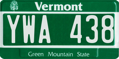 VT license plate YWA438