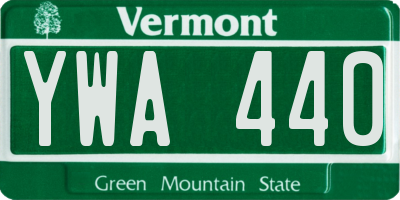 VT license plate YWA440