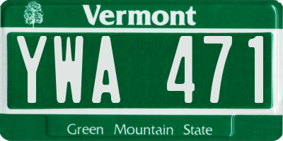 VT license plate YWA471