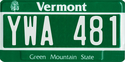 VT license plate YWA481