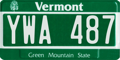 VT license plate YWA487