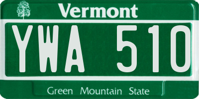 VT license plate YWA510