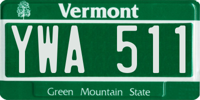 VT license plate YWA511