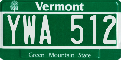VT license plate YWA512