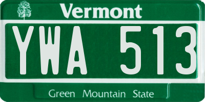 VT license plate YWA513