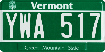 VT license plate YWA517