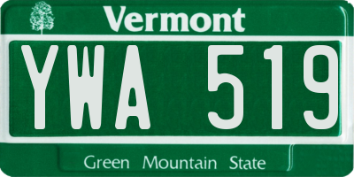 VT license plate YWA519