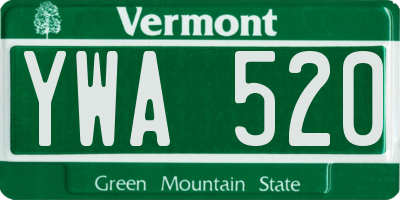 VT license plate YWA520