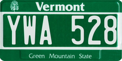 VT license plate YWA528