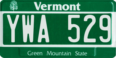 VT license plate YWA529