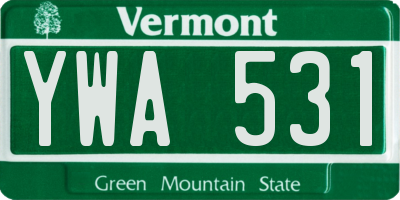 VT license plate YWA531
