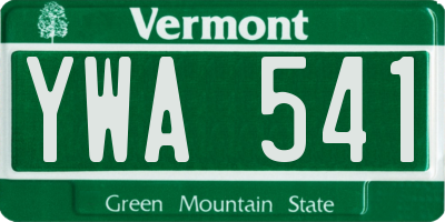 VT license plate YWA541