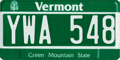 VT license plate YWA548