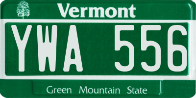 VT license plate YWA556