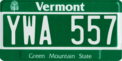 VT license plate YWA557