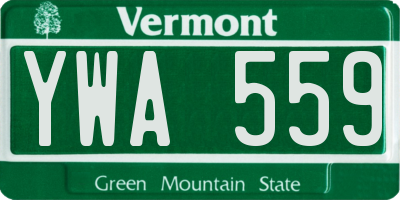 VT license plate YWA559