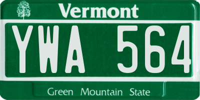 VT license plate YWA564