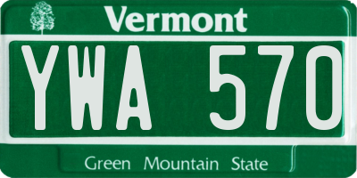 VT license plate YWA570