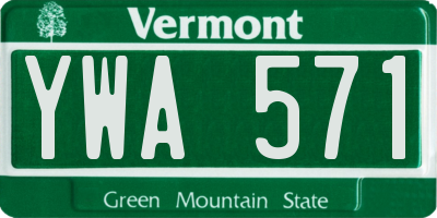 VT license plate YWA571