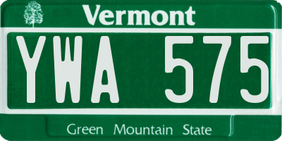 VT license plate YWA575